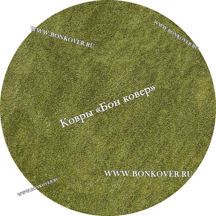 Витебский Круглый Ковер С Длинным Ворсом Зеленый